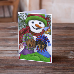 Buy this Dachshund Christmas Frosty and Company Greeting Cards and Envelopes Pack of 8